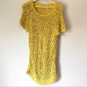 Anthropologie Moth Brand Yellow Knit Sweater Dress